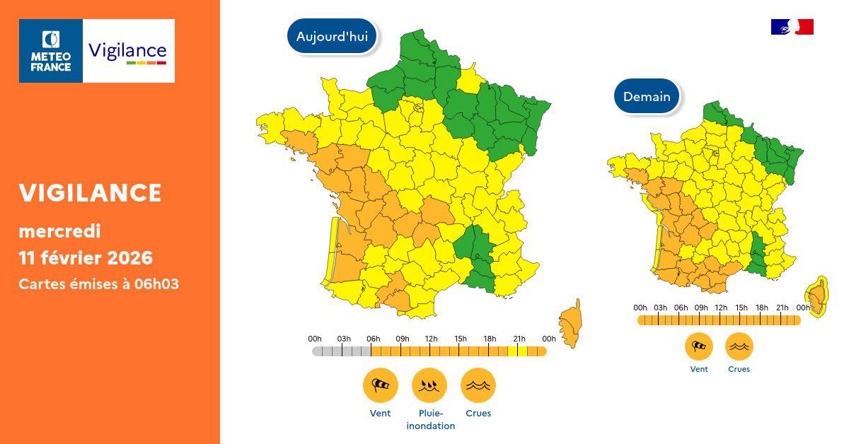 météo orange 11 et 12 février 2026